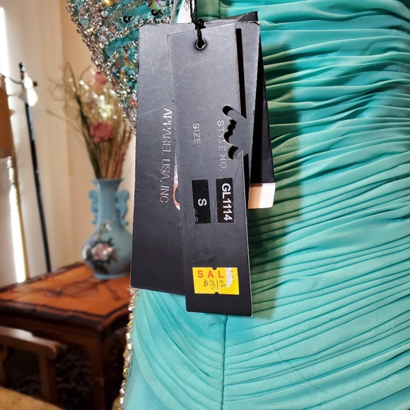 NWT Fabuluxe Couture Blue Evening Gown - Picture 3 of 11